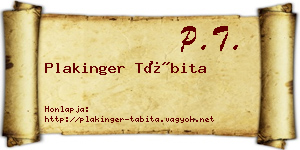 Plakinger Tábita névjegykártya